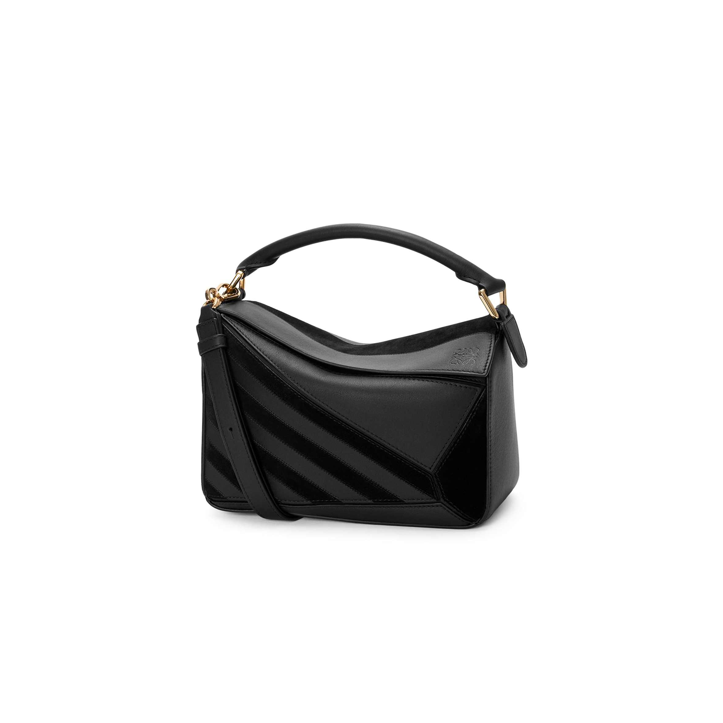 LOEWE SMALL PUZZLE BAG IN CLASSIC CALFSKIN AND SUEDE A510S21XCF (24.5*16.5*10.5cm)
